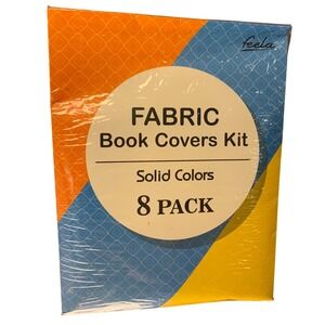 Feela 8 Pack Stretchable Fabric Book Covers Kit Solid Colors Washable Nylon 9x11